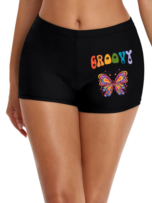 Groovy Butterfly DTF Boxer Brief for Women(Front Printing)