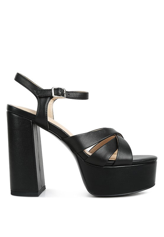 Women's Crisscross Straps Slim Block Heel Sandals