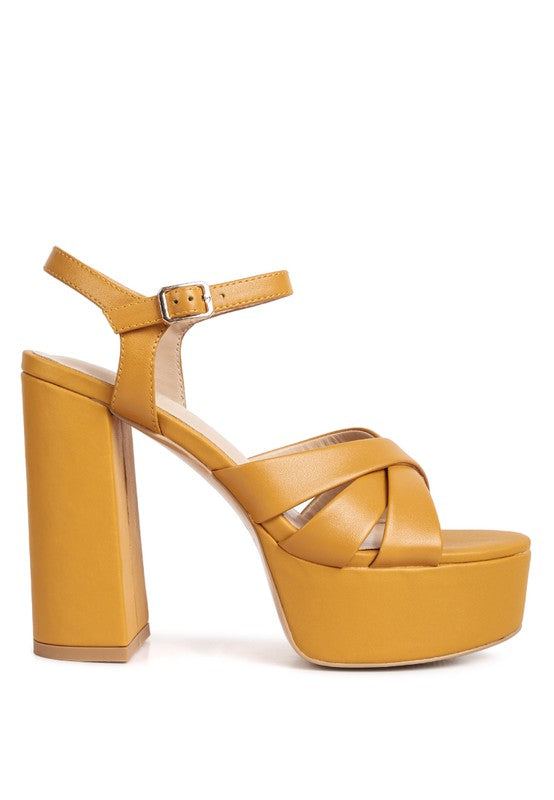 Women's Crisscross Straps Slim Block Heel Sandals