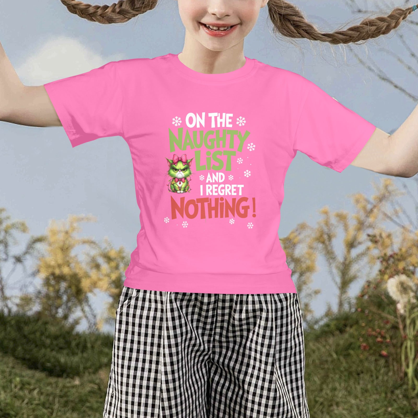 On The Naughty List Custom Girl's T-Shirt (Made in USA)