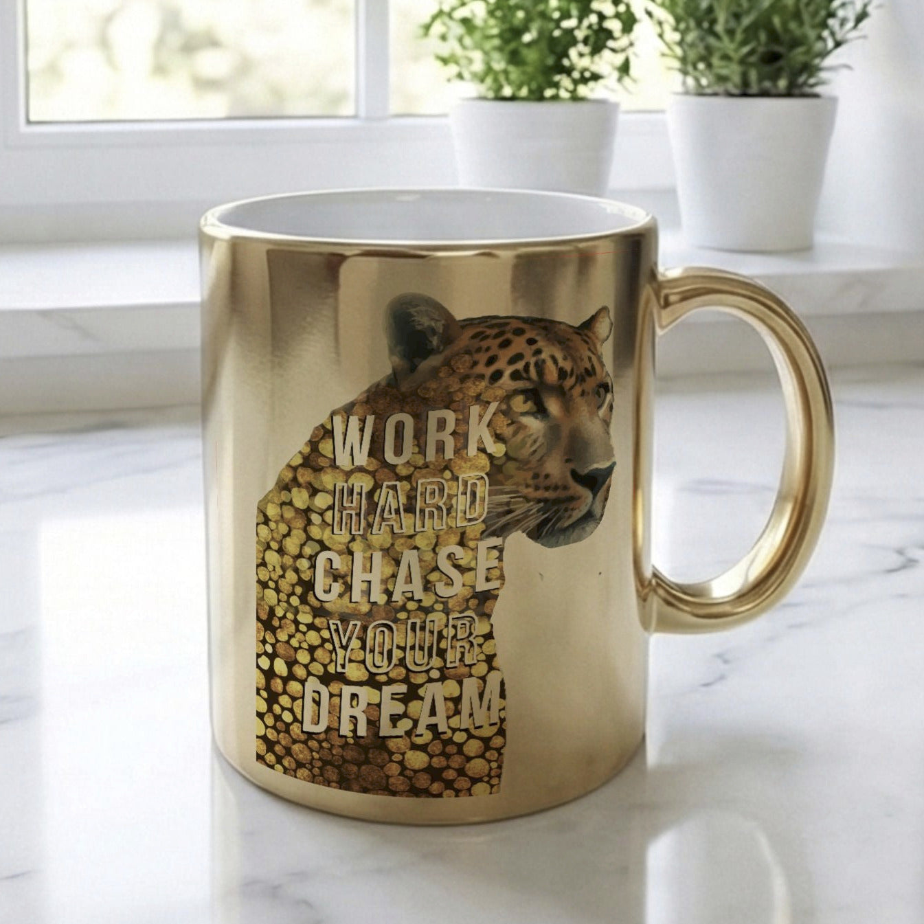 Work Hard Chase Your Dream 11oz Gold Mug