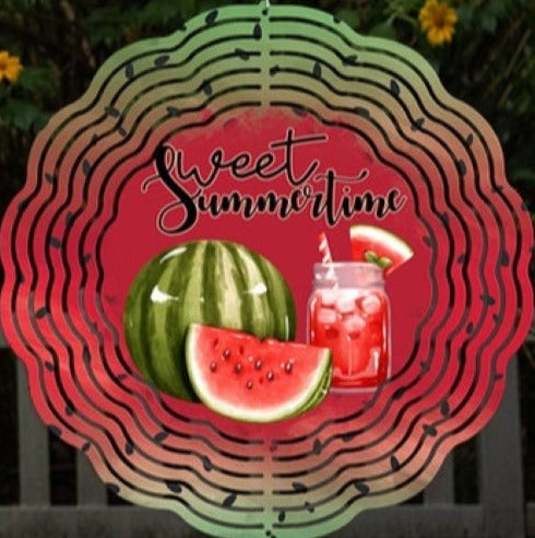 Sweet Summertime Watermelon Garden Wind Spinner