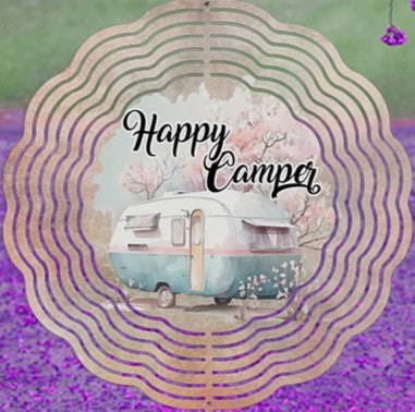 Happy Camper Garden Decor Wind Spinner