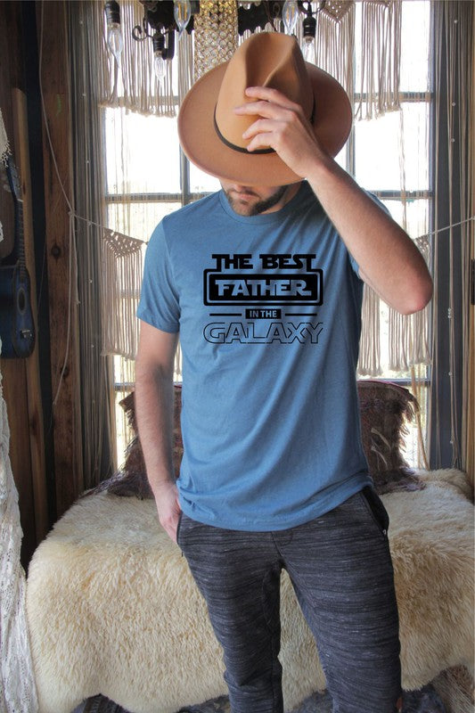 Men's Best Father in the Galaxy Graphic Tee Shirt