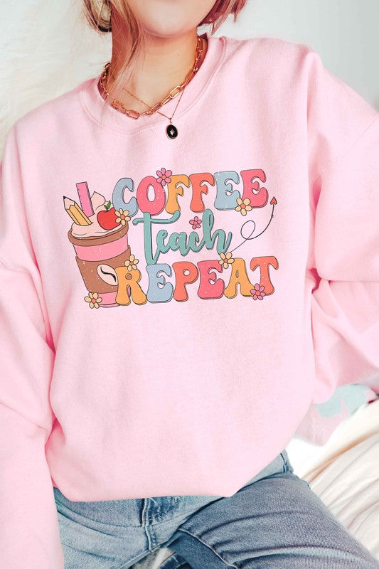 Women's Coffee Teach Repeat Graphic Sweatshirt