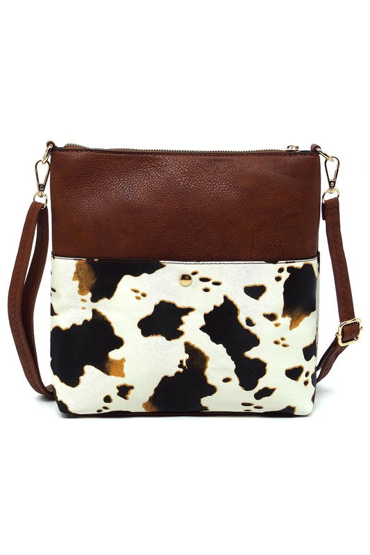 Women's Animal Print Pocket Crossbody Bag