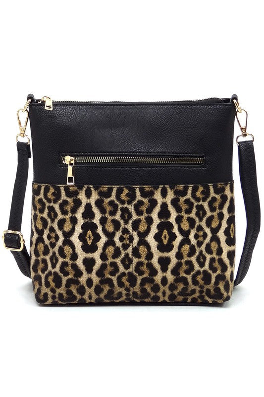 Women's Animal Print Pocket Crossbody Bag