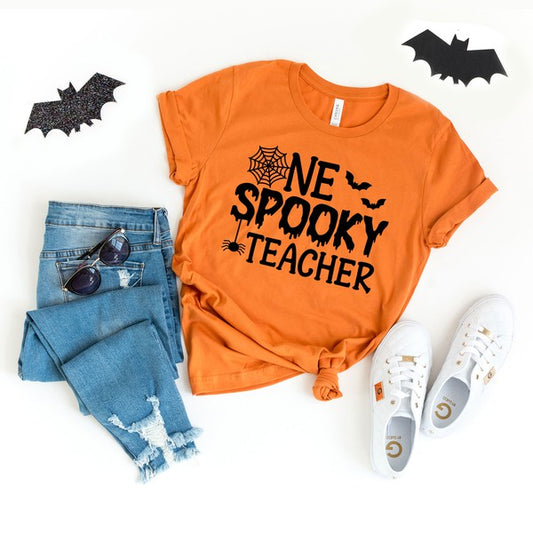 One Spooky Teacher Short Sleeve Unisex Graphic T-shirt