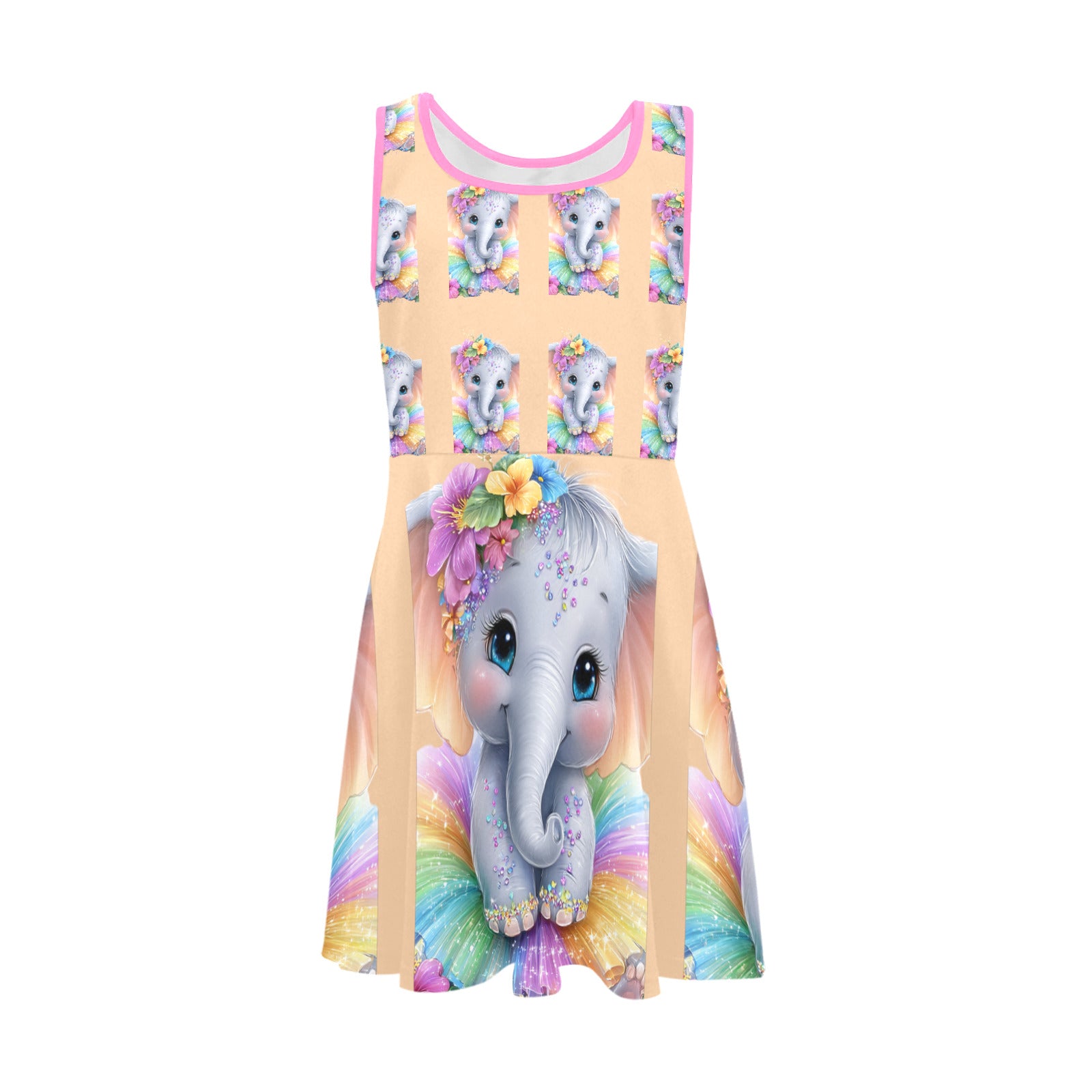 Baby Elephant Girls' Sleeveless Sundress (Model D56)