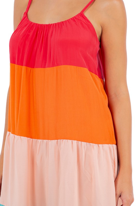 Women's Rainbow Plus Size Sleeveless Maxi Dress