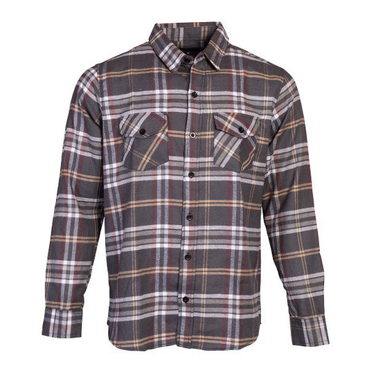 Men's Flannel Casual Button Down Shirt in Tan