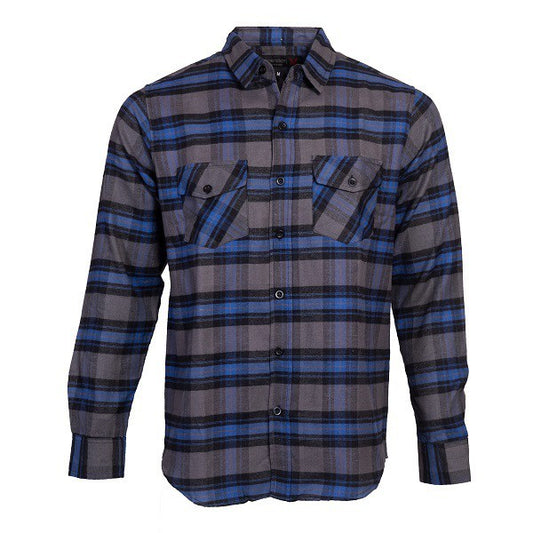 Men's Flannel Casual Button Down Shirt in Royal Blue