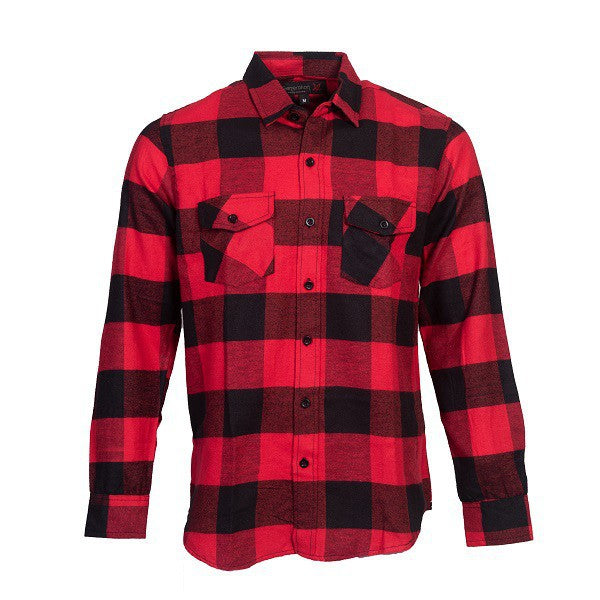 Men's Flannel Casual Button Down Shirt in Red