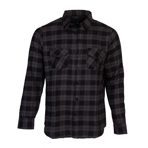 Men's Flannel Casual Button Down Shirt in Dark Grey