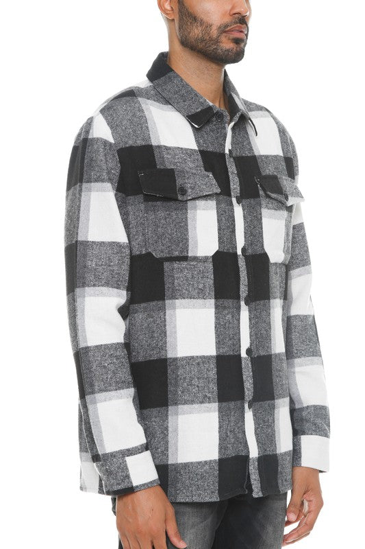 Men's Checkered Soft Flannel Shacket