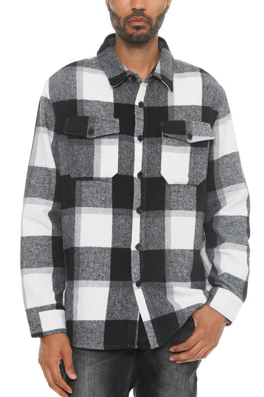 Men's Checkered Soft Flannel Shacket