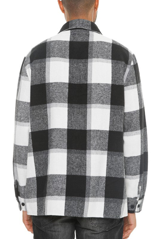 Men's Checkered Soft Flannel Shacket