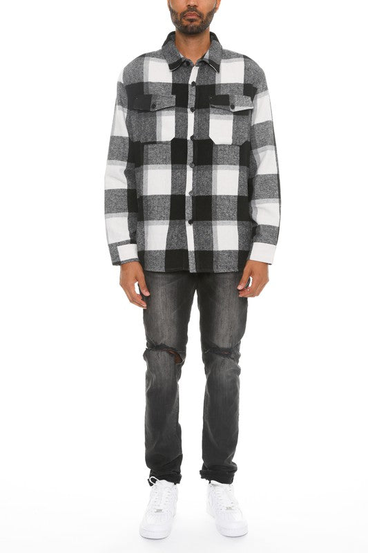 Men's Checkered Soft Flannel Shacket