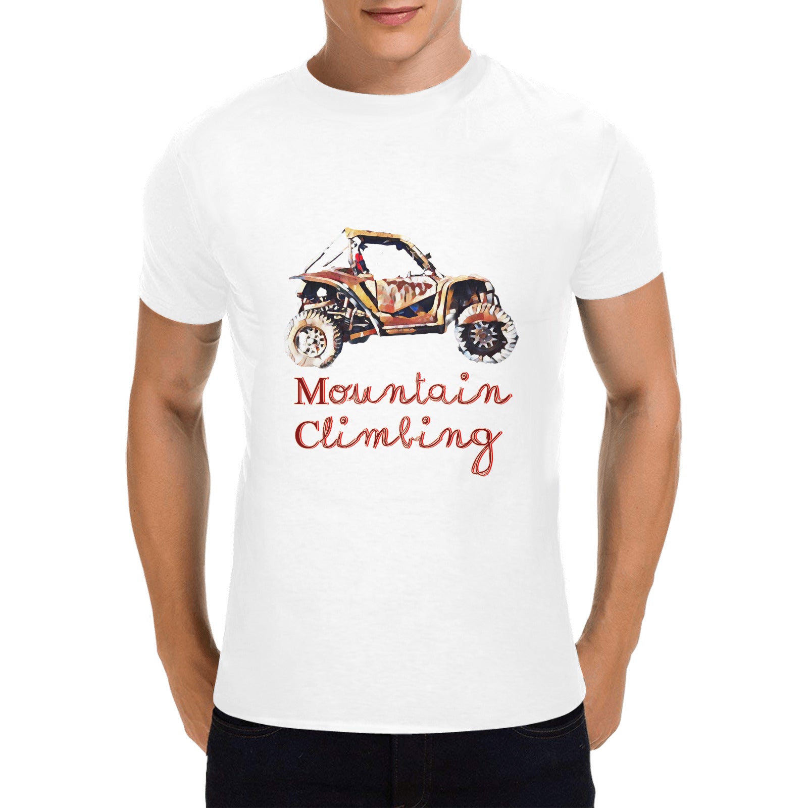 Men's Mountain Climbing Rock Crawler Heavy Cotton T-shirt (Made in USA）