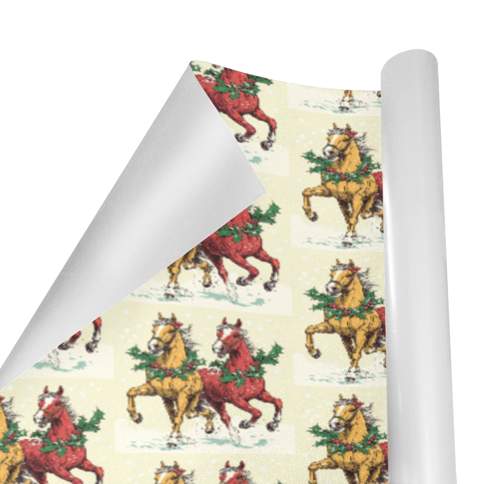 Horses at Christmas Custom Gift Wrapping Paper (Made in USA)