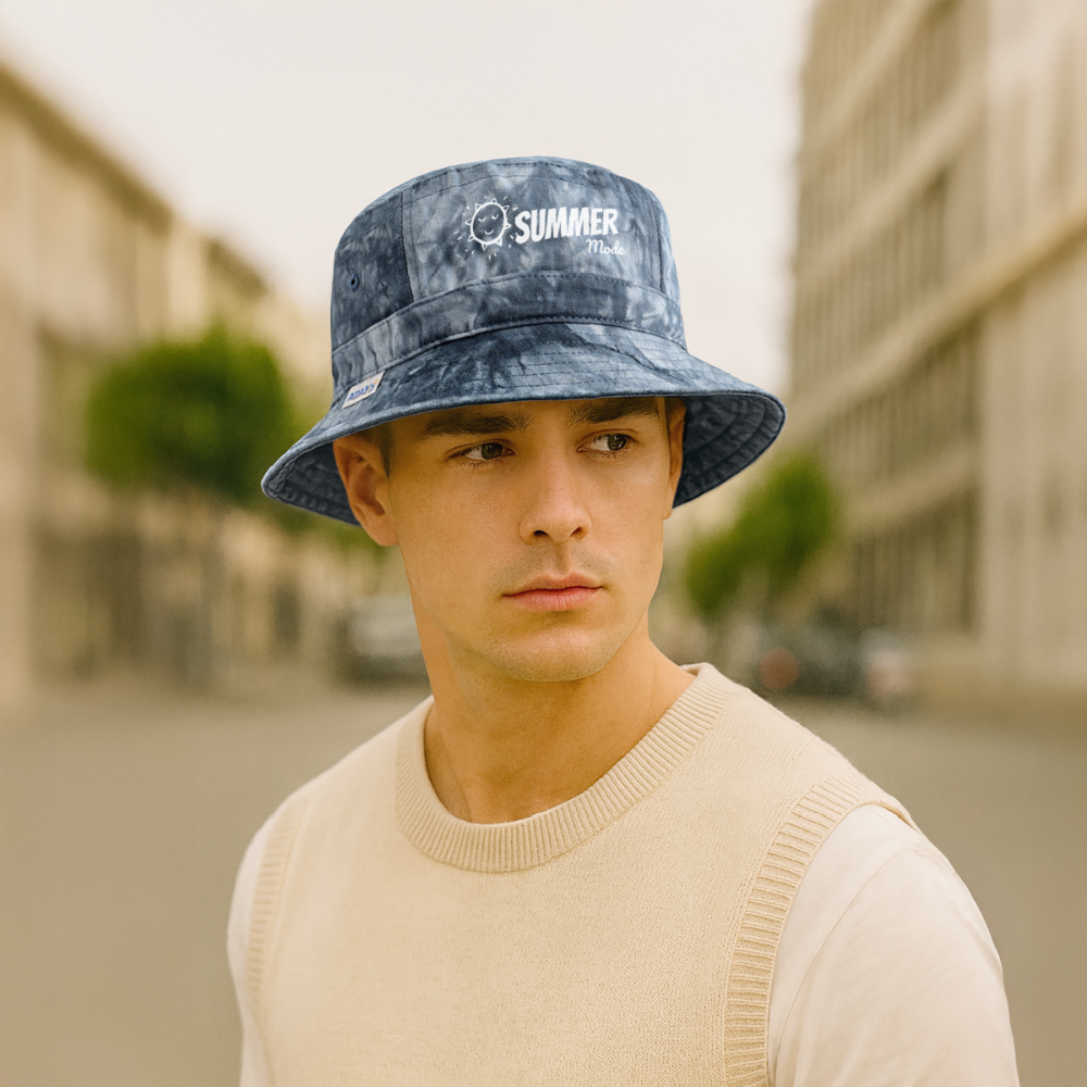 Summer Mode Tie Dye Bucket Hat - navy Tie Dye