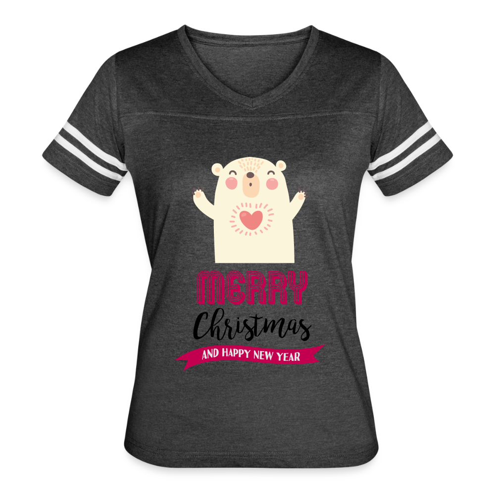 Women’s Vintage Christmas Design T-shirt - vintage smoke/white