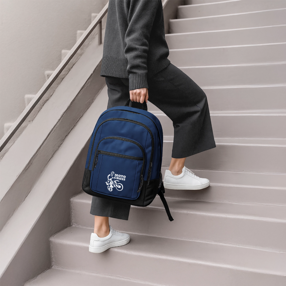 Motocross Bike Rider Basic Backpack - navy