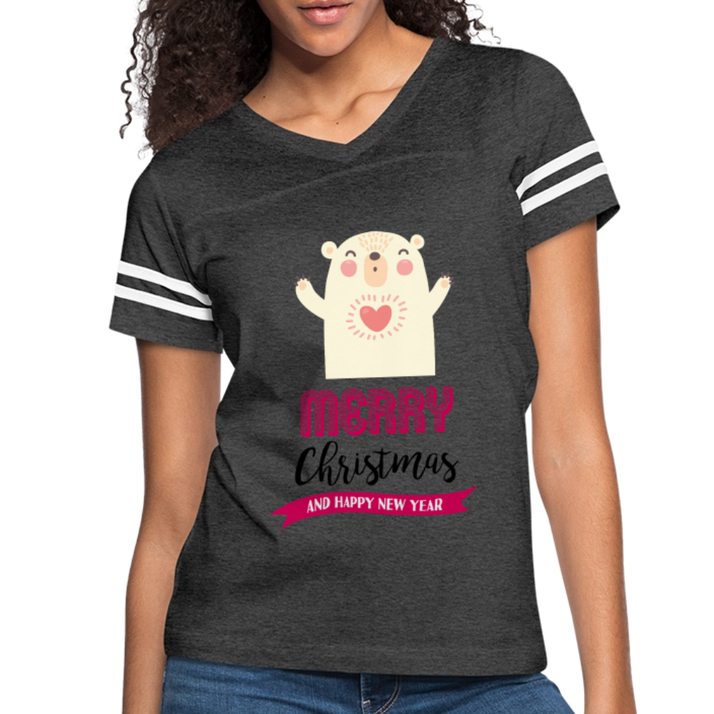 Women’s Vintage Christmas Design T-shirt - vintage smoke/white