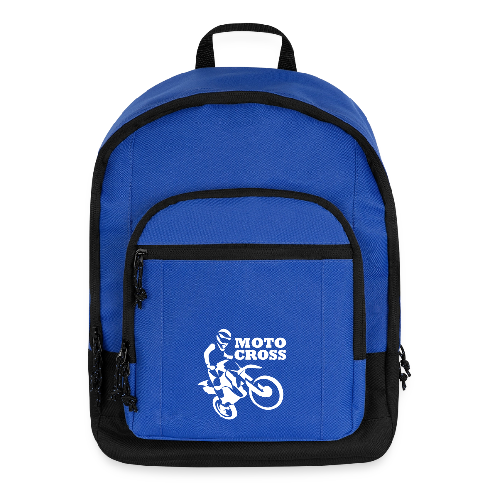 Motocross Bike Rider Basic Backpack - royal blue