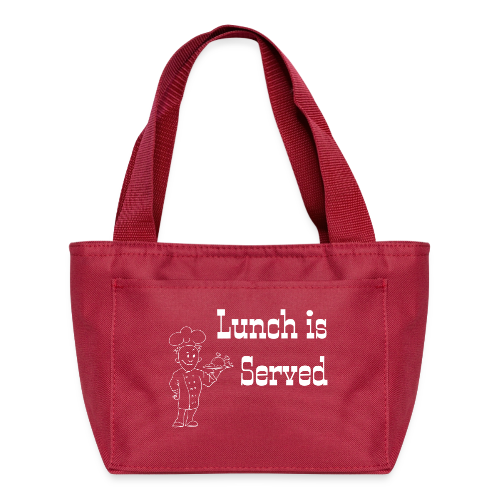Lunch is Served Recycled Insulated Lunch Bag - red