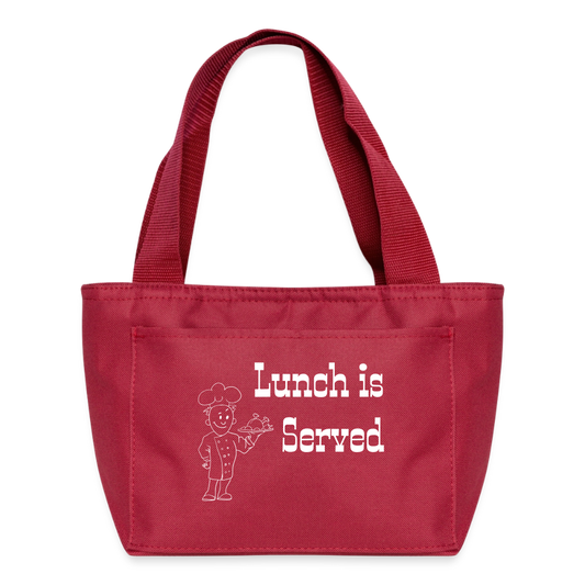 Lunch is Served Recycled Insulated Lunch Bag - red