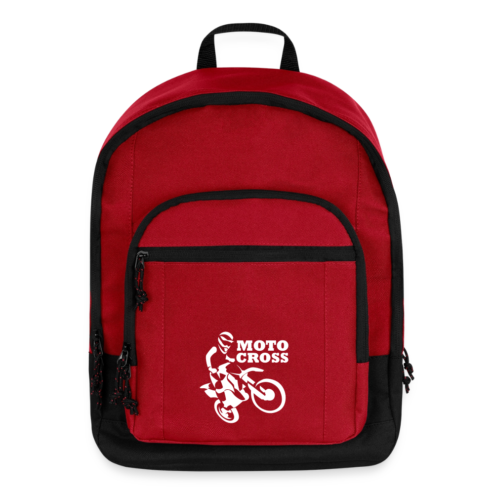 Motocross Bike Rider Basic Backpack - red