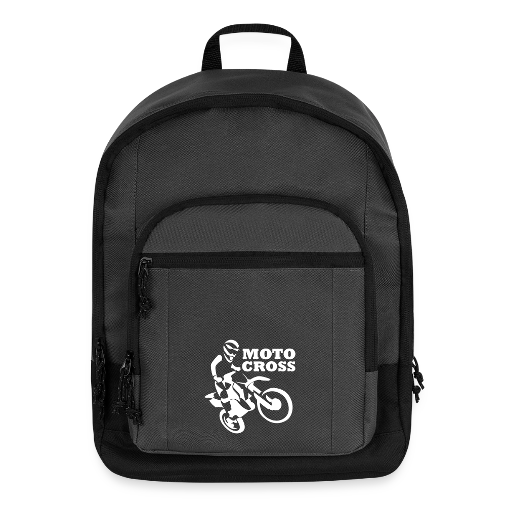 Motocross Bike Rider Basic Backpack - charcoal grey