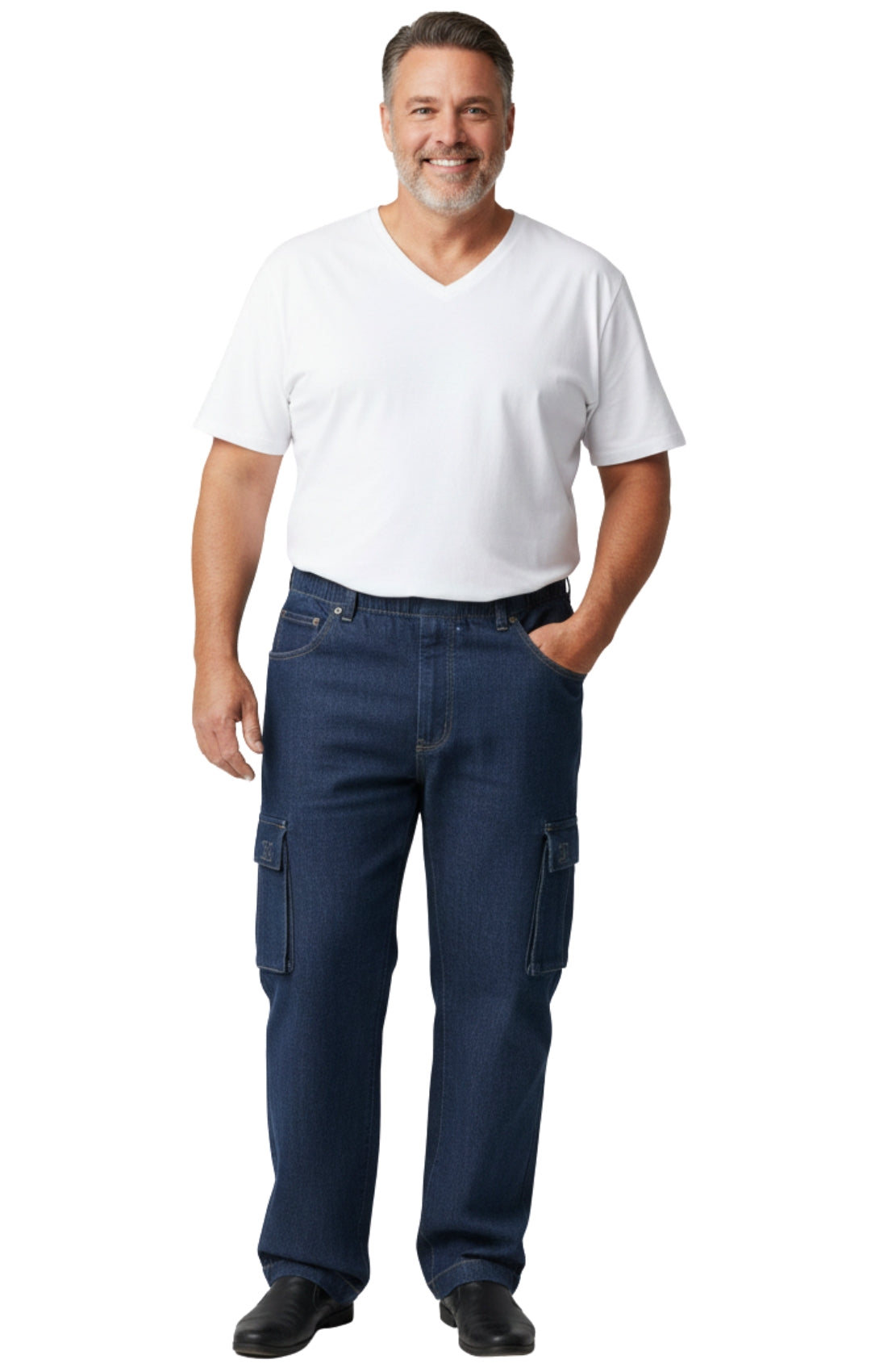 Men's Lightweight Double Cargo Pocket Pull-On Jeans