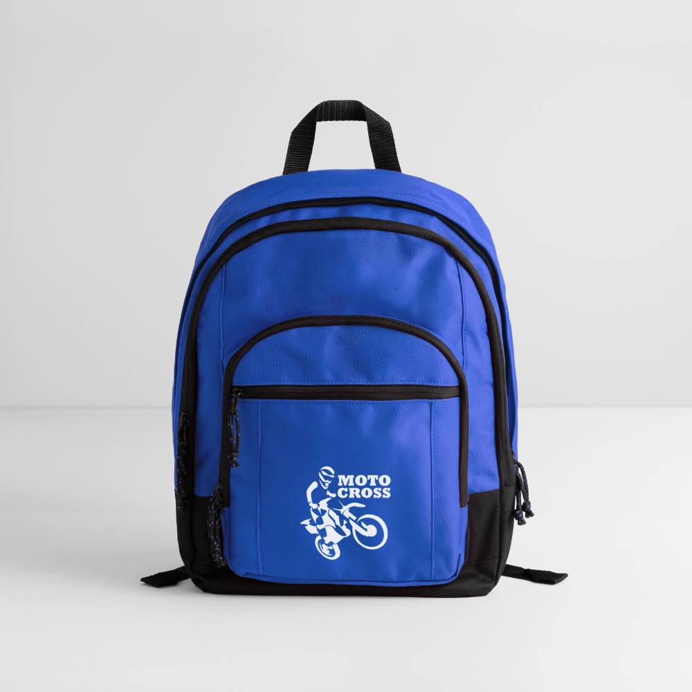 Motocross Bike Rider Basic Backpack - royal blue