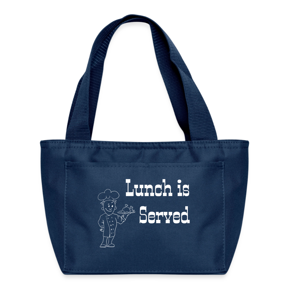Lunch is Served Recycled Insulated Lunch Bag - navy