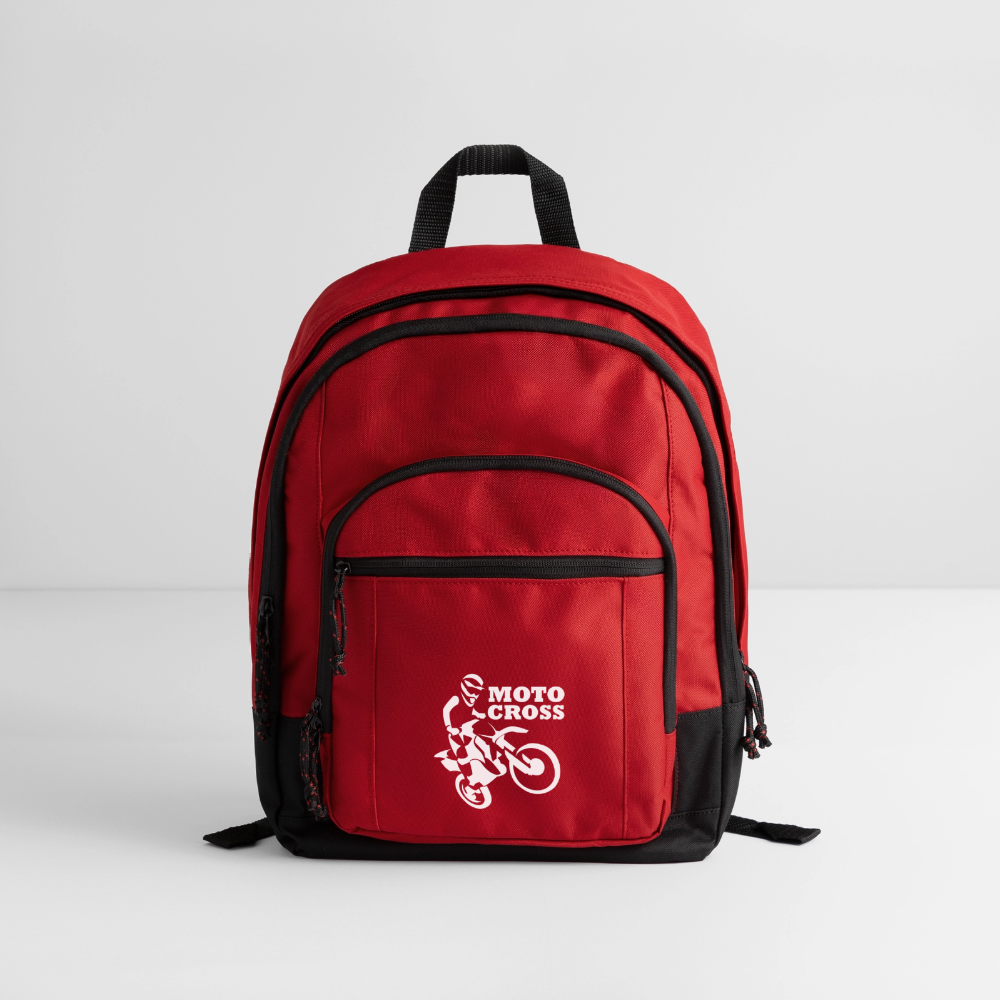 Motocross Bike Rider Basic Backpack - red
