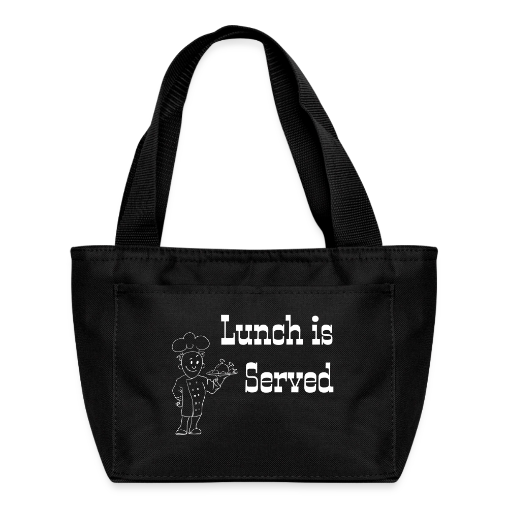 Lunch is Served Recycled Insulated Lunch Bag - black