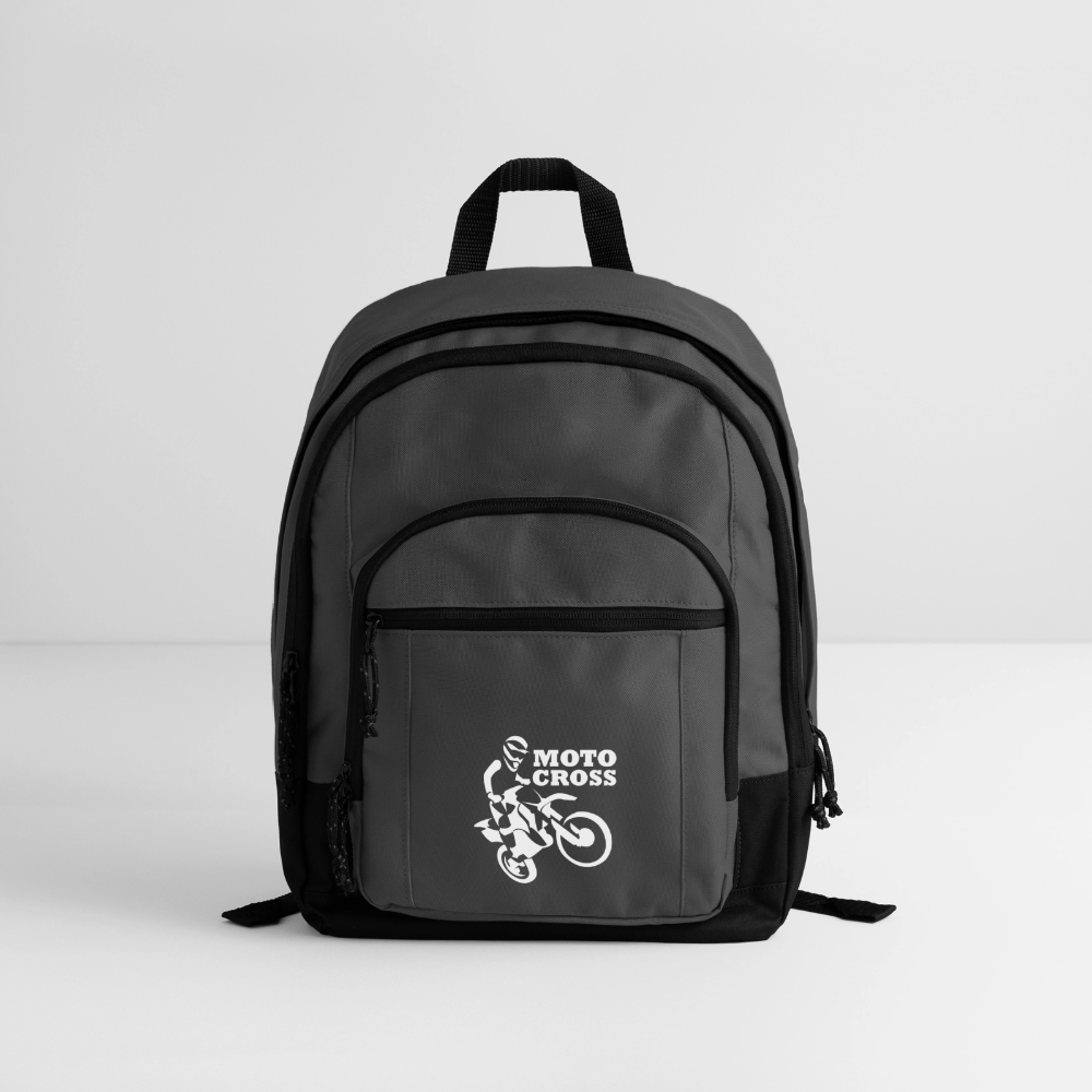 Motocross Bike Rider Basic Backpack - charcoal grey