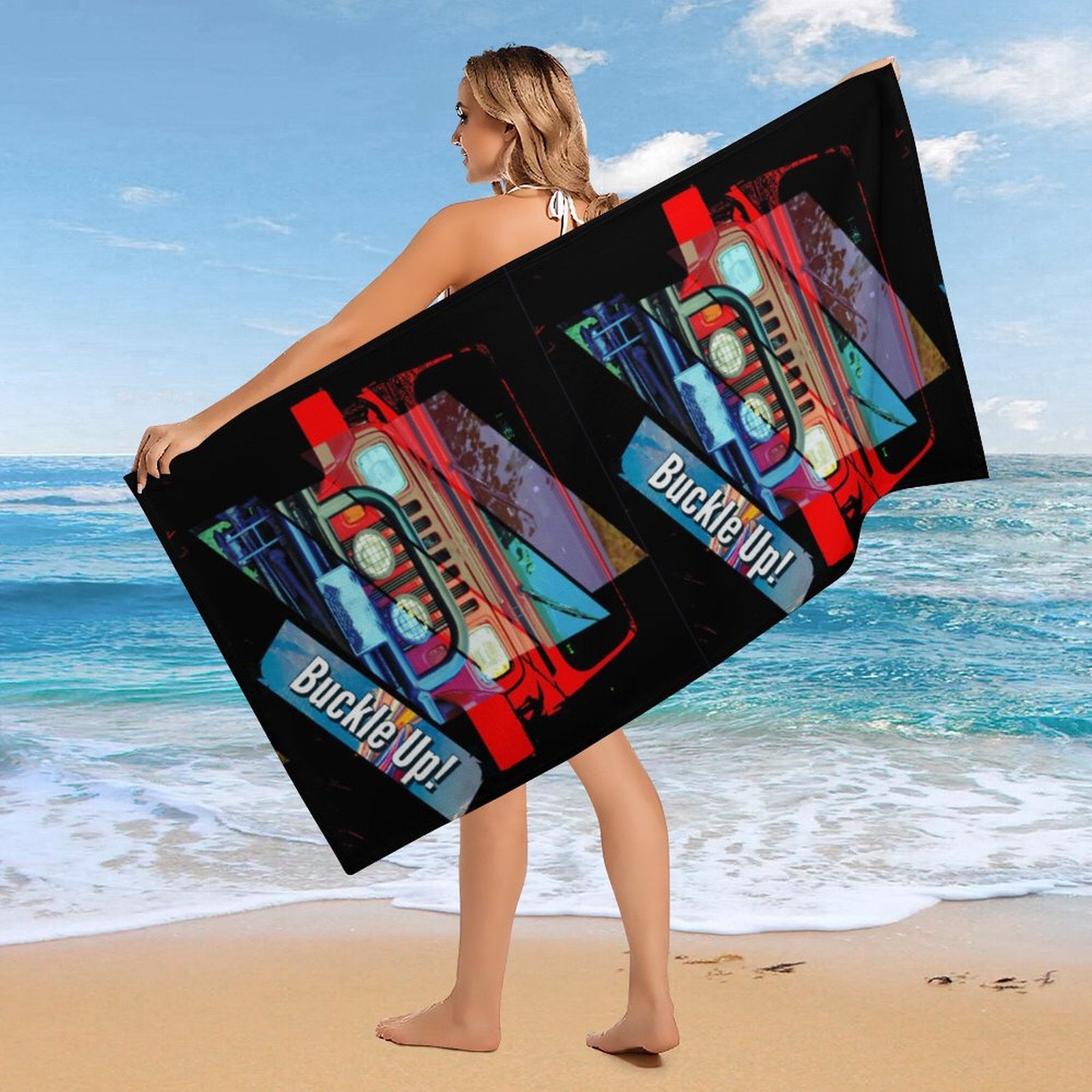 Buckle Up! 4-wheel Drive Design Beach Towel - 61.4