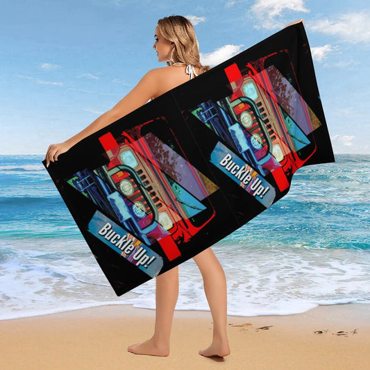 Buckle Up! 4-wheel Drive Design Beach Towel - 61.4" x 30.3"