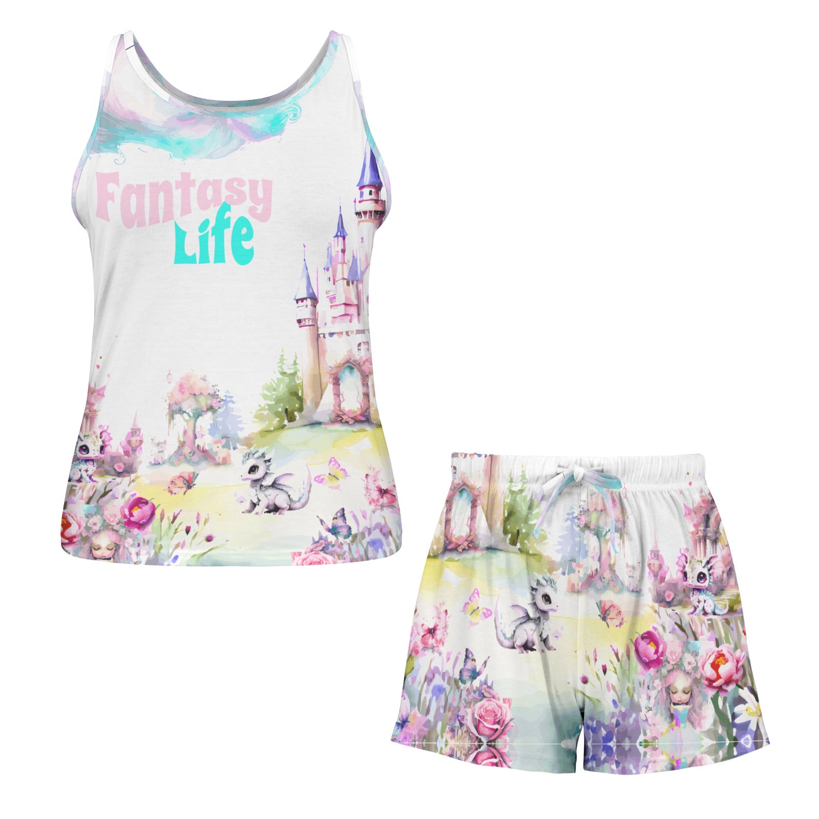 Fantasy Life Women's Tank Top & Shorts Pajama 2-piece Set  | Ships from USA
