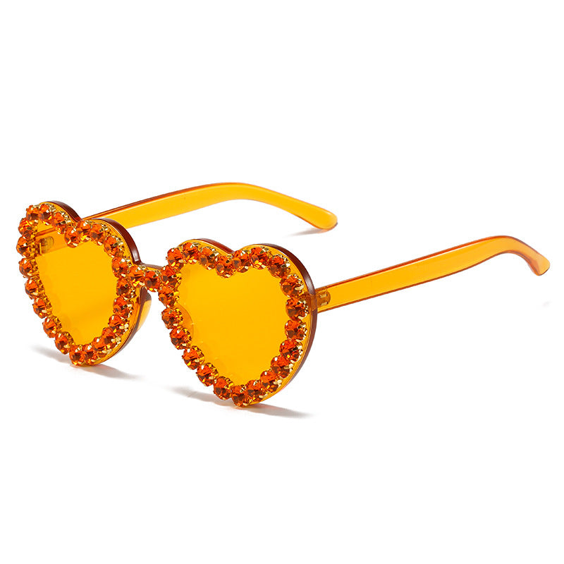 Heart Shaped Y2K Rhinestone Sunglasses