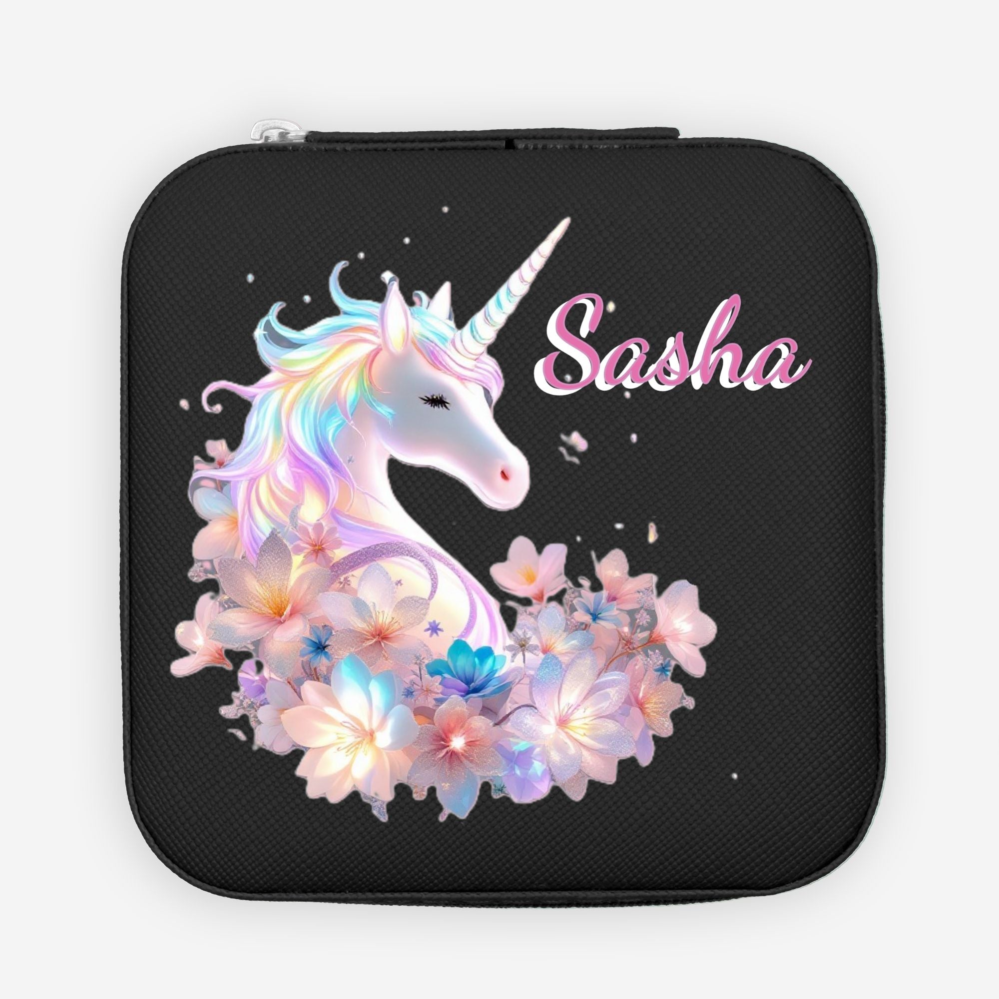 Beautiful Unicorn Jewelry Box Travel Case with Custom Name