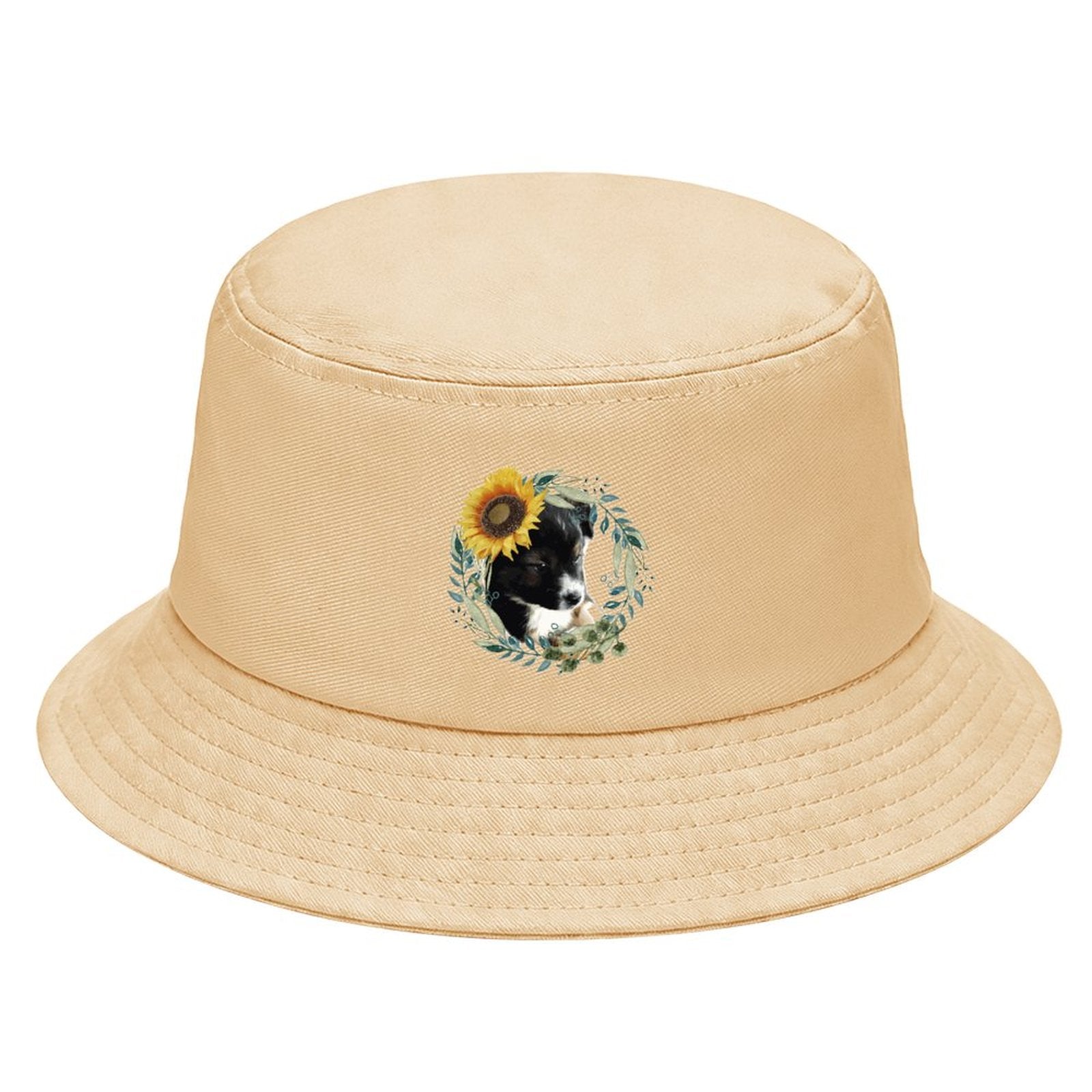 Cute Black Puppy Children’s Bucket Hat (Front Printing)