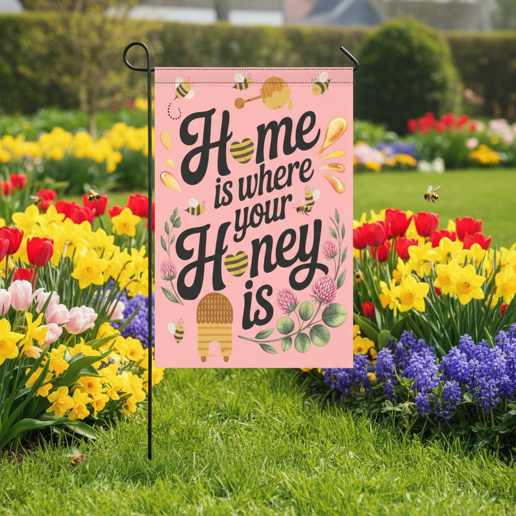 Home is Where Your Honey Is Garden Flag - 12