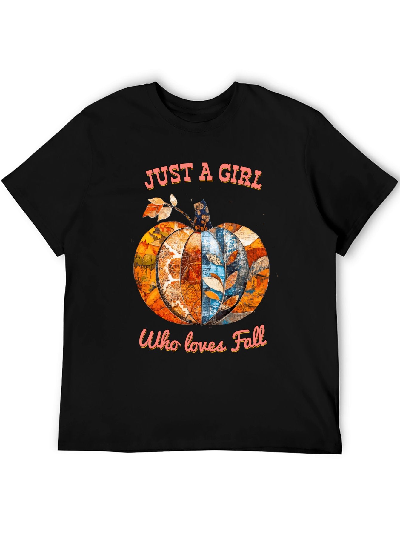 Just a Girl Who Loves Fall Pumpkins Short Sleeve T-Shirt (Double-sided Printing)