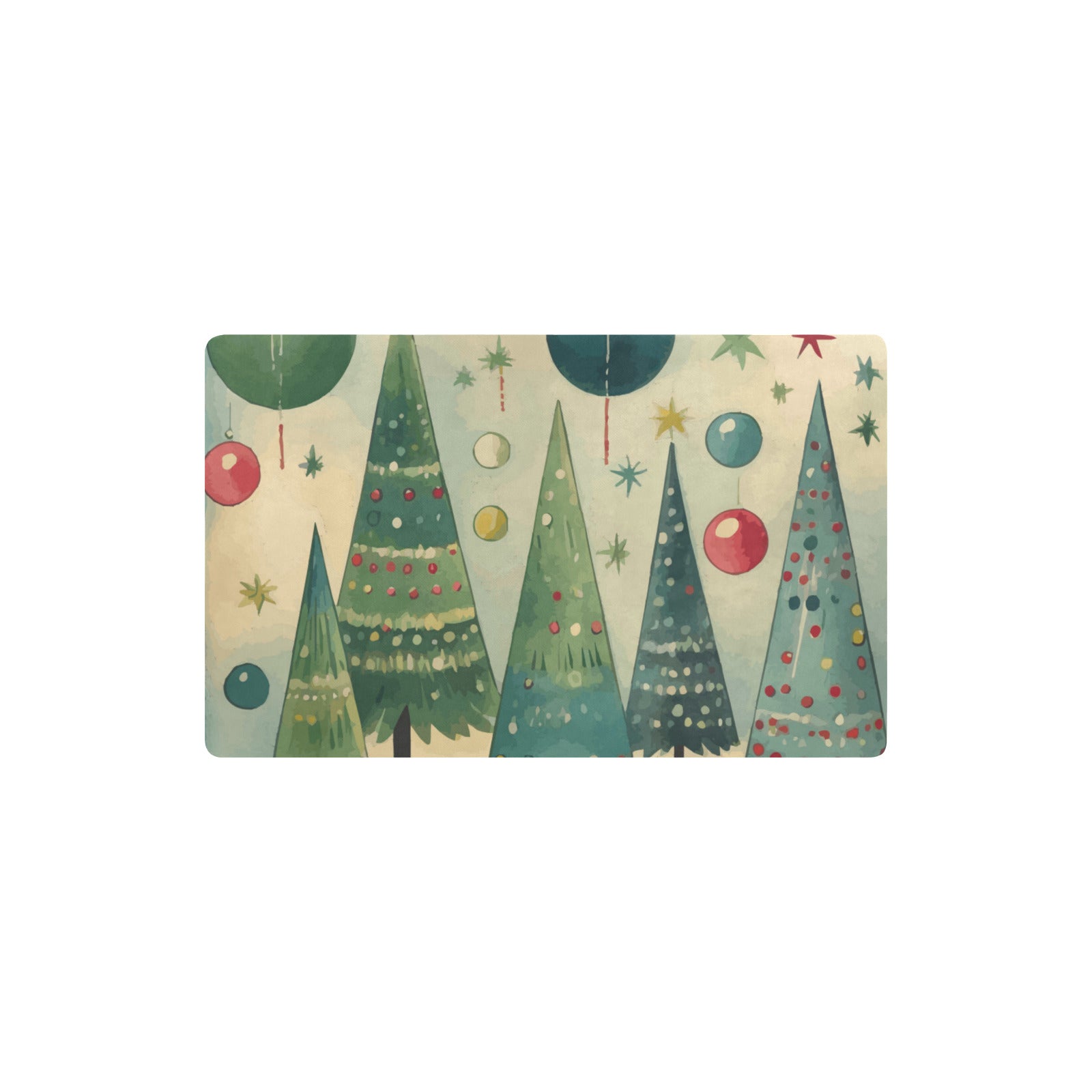 Vintage Christmas Trees Kitchen Mat 32