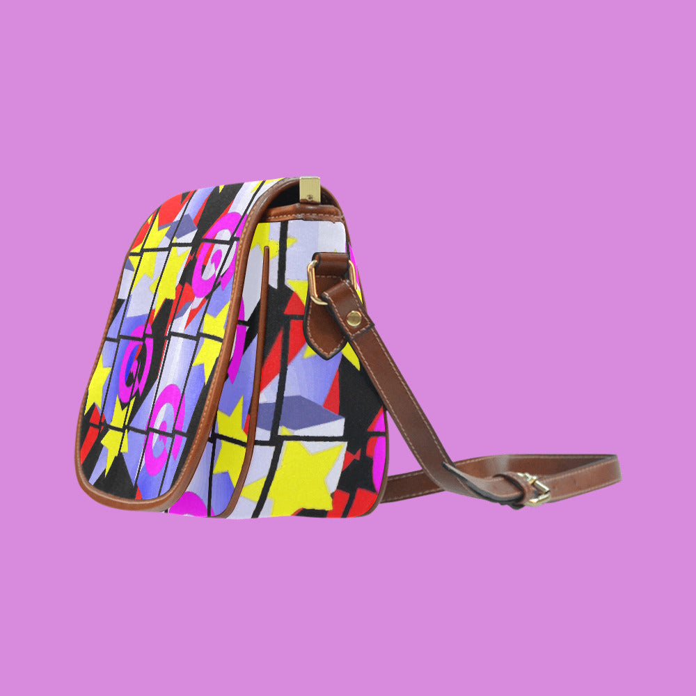 Bolso Saddle de mujer con diseño abstracto de los años 80