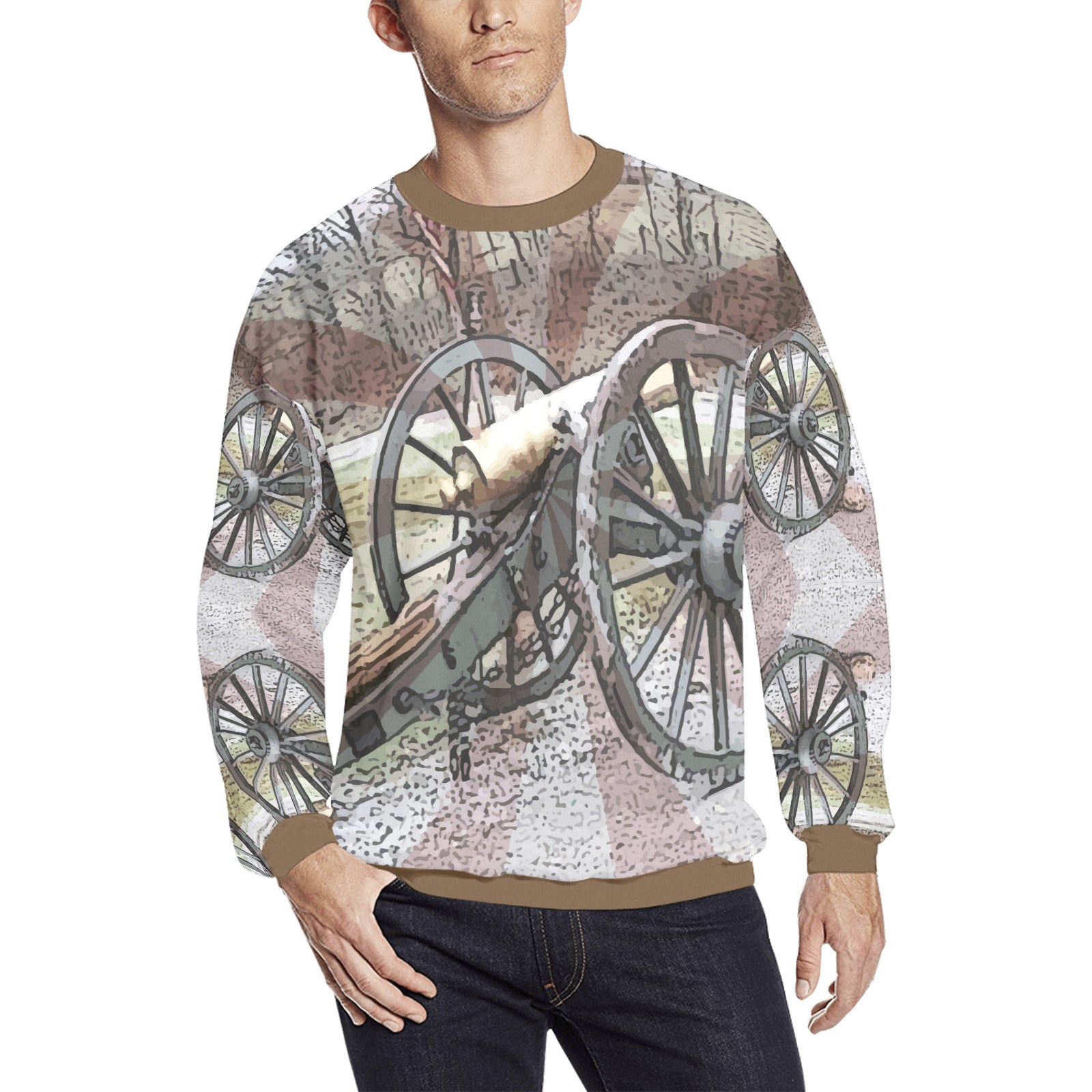 Civil War Reenactor Men's All Over Print Fuzzy Sweatshirt (Made in USA)